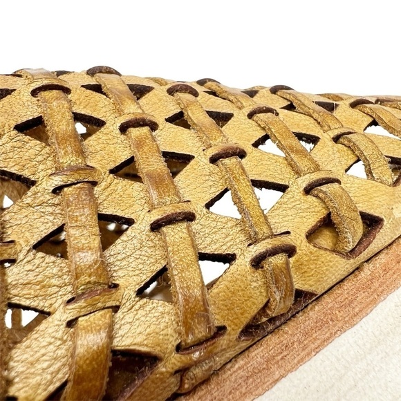 New Bed|Stu Brisa Size 10 Platform Sandal Leather Cashew Tan Flatform Bedstu - Picture 6 of 11